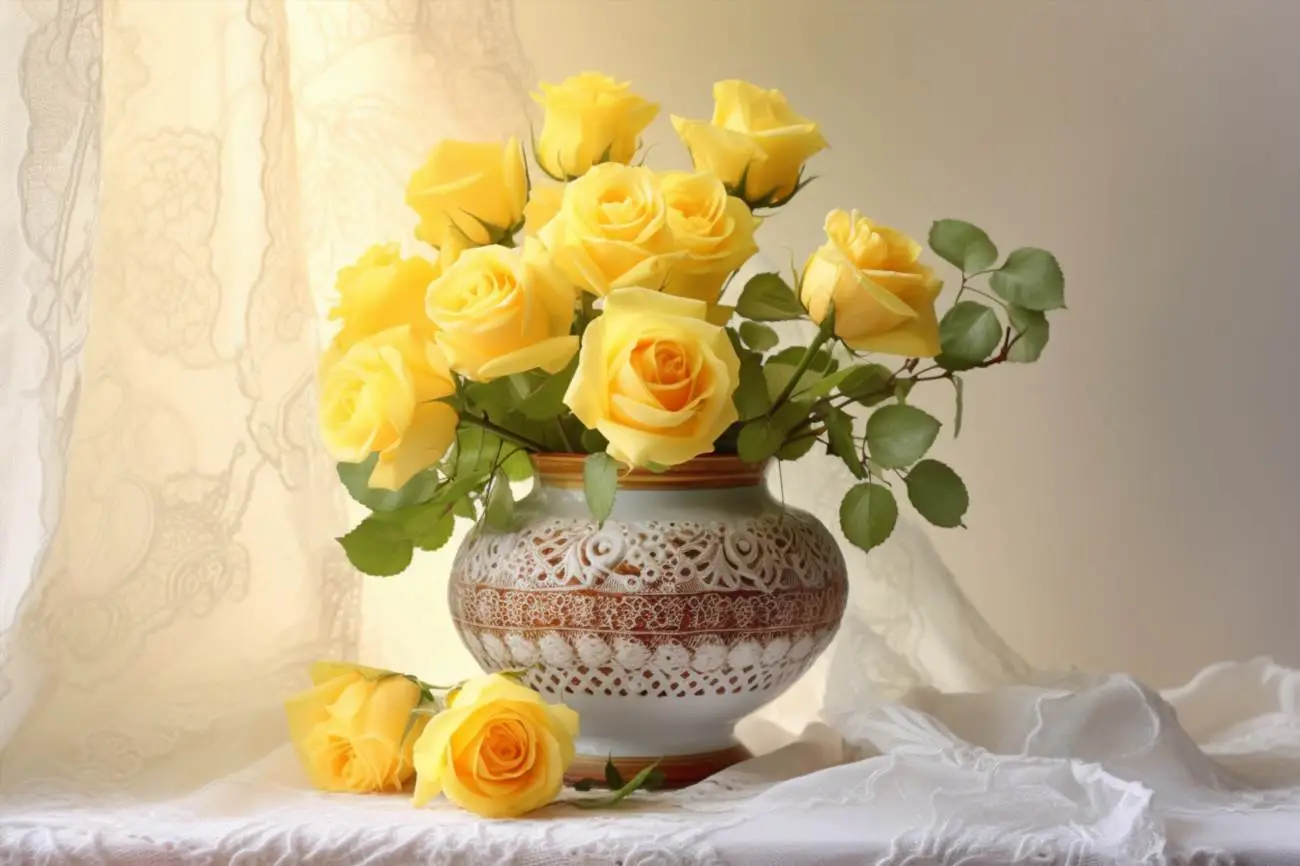 Buchet de trandafiri galbeni: eleganță și refined energie