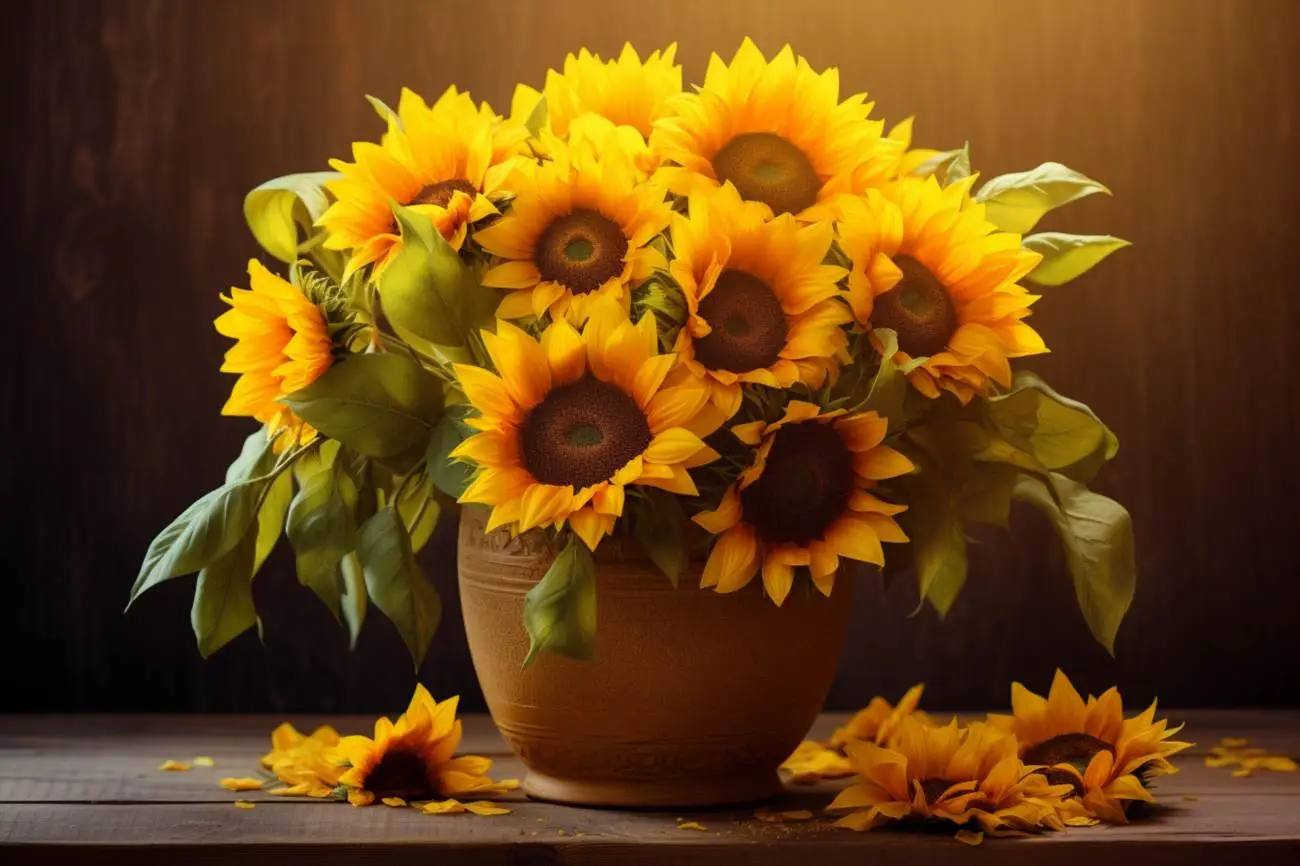 Buchet floarea soarelui: eleganță și luminozitate într-un aranjament floral
