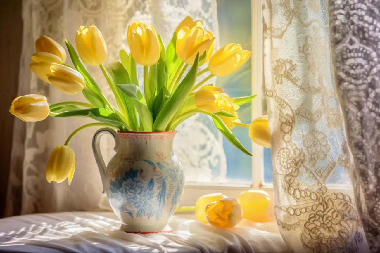 Buchet lalele galbene - o bucurie a culorii și eleganței