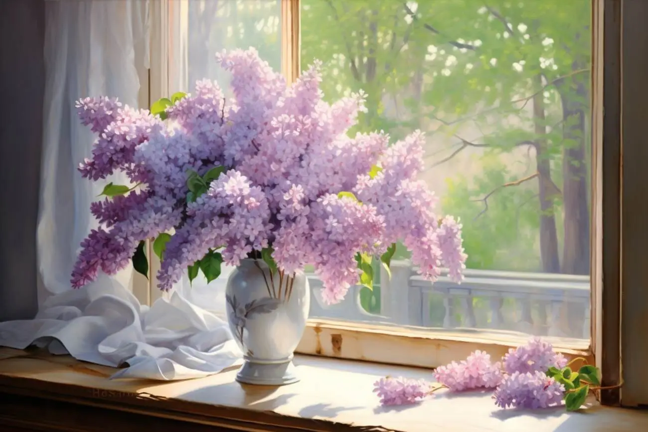 Buchet liliac: eleganță și delicatețe într-o compoziție florală