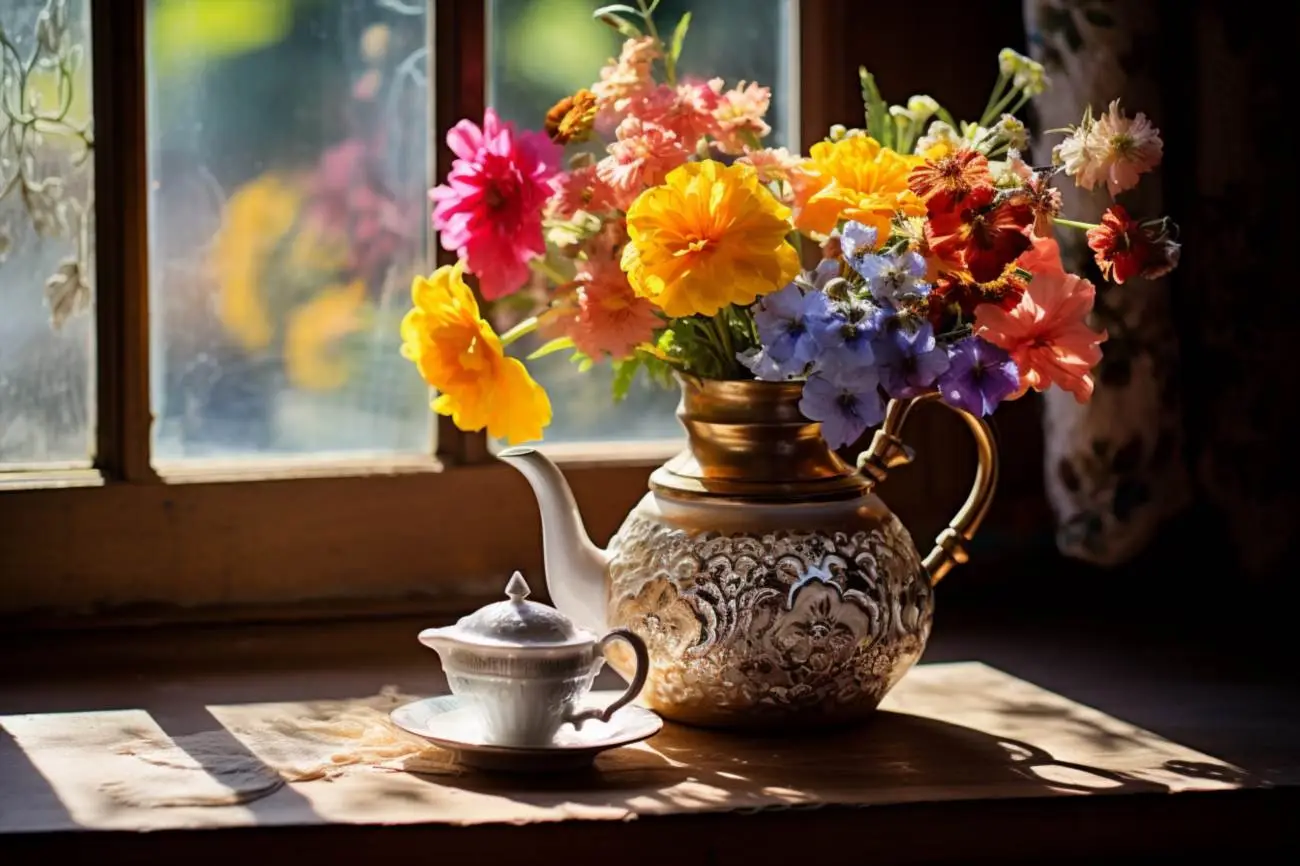 Ceainicul cu flori: eleganță și delicatețe în bucătărie