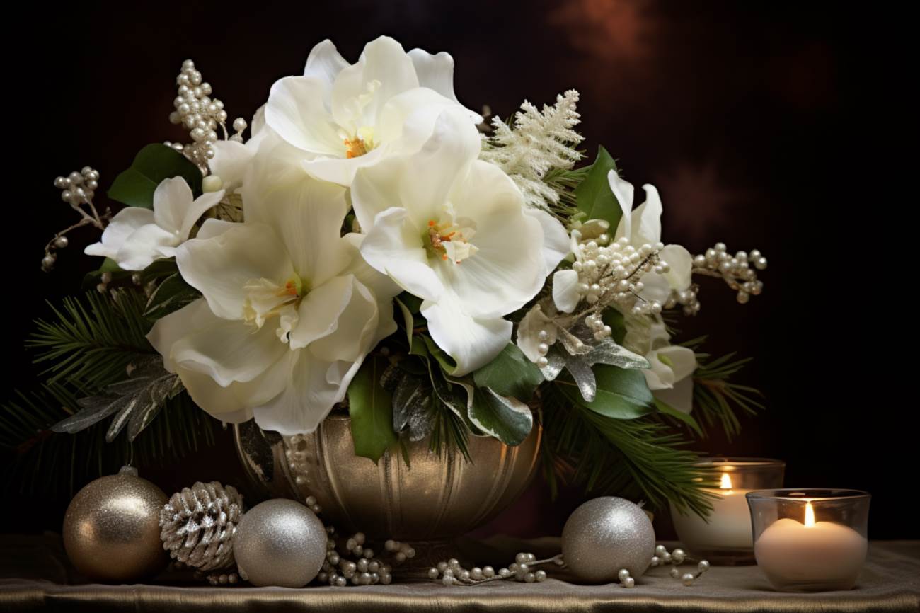 Flori albe pentru brad: alegerea perfectă pentru magia crăciunului
